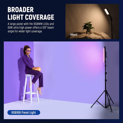 RGB Videolamp 18,3 Inch – LED-Paneel – Studioverlichting – Fotolamp – Lichtpaneel – 60 W Dimbaar – 2500-8500 K