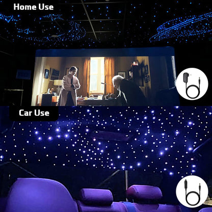 10 W Twinkle Fiber Optic Lights Kit met Mode Musique pour Star Plafondlamp Sky Light Car Home Gebruik RGBW Light Engine + 28 Key Remote Control + Fiber Optic Kabel 375 stuks 9.8ft/3m (0.03+0.04+0.06in)
