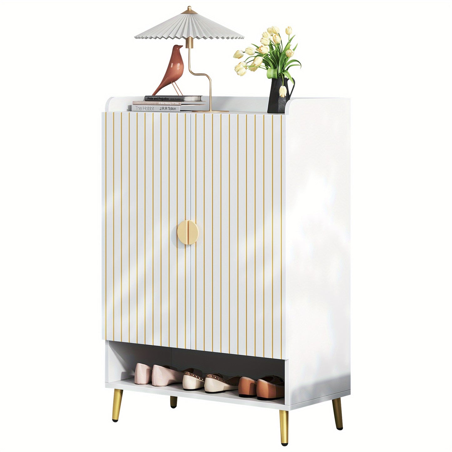 Schoenenkast – Schoenopberger – Schoenrek – Schoenkommode – Halmeubel – MDF – Drie Lagen – Open Lade – Draagvermogen 20KG – Wit