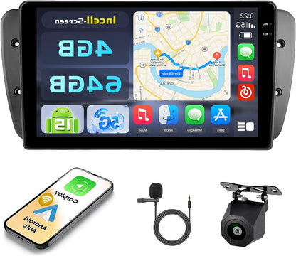 Android Autoradio – Multimedia Systeem – Inbouw Radio – Navigatie Unit – CarPlay Radio – 9 Inch Touchscreen – Draadloze CarPlay & Android Auto – Achteruitrijcamera & Bluetooth Handsfree