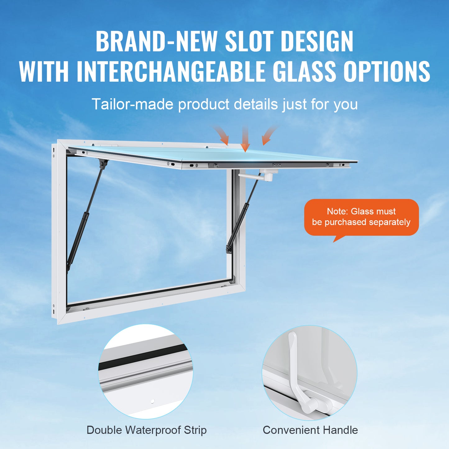 Foodtruck Luifel – Serveerruimte – Verkoopraam – Mobiele Verkoopwagen – Schuifraam – Aluminium Frame – 36x24 Inch – Hydraulisch Openend Met Slot