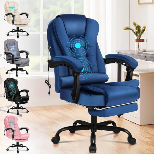 ALFORDSON Chair Office Chair, Computer Office Chair, Gaming Swivel Chair for Computer Work Table, Ergonomic High Back Cushion, Lumbar Support with Wheels Suede Blue - QUORE