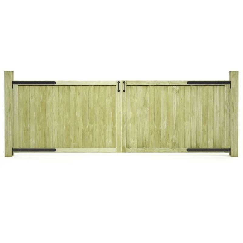 Tuinpoort – Tuintoegang – Houten Poort – Grenen Poort – Dubbele Poort – Geïmpregneerd Grenenhout – Set Van 2 – 300 x 100 cm Groot Formaat