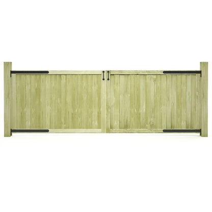 Tuinpoort – Tuintoegang – Houten Poort – Grenen Poort – Dubbele Poort – Geïmpregneerd Grenenhout – Set Van 2 – 300 x 100 cm Groot Formaat