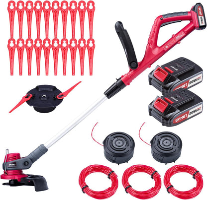 Accu Grastrimmer – Graskantentrimmer – Elektrische Trimmer – Snoerloze Grasmaaier – Tuintrimmer – 25 cm Snijbreedte – 90° Roteerbare Trimmerkop
