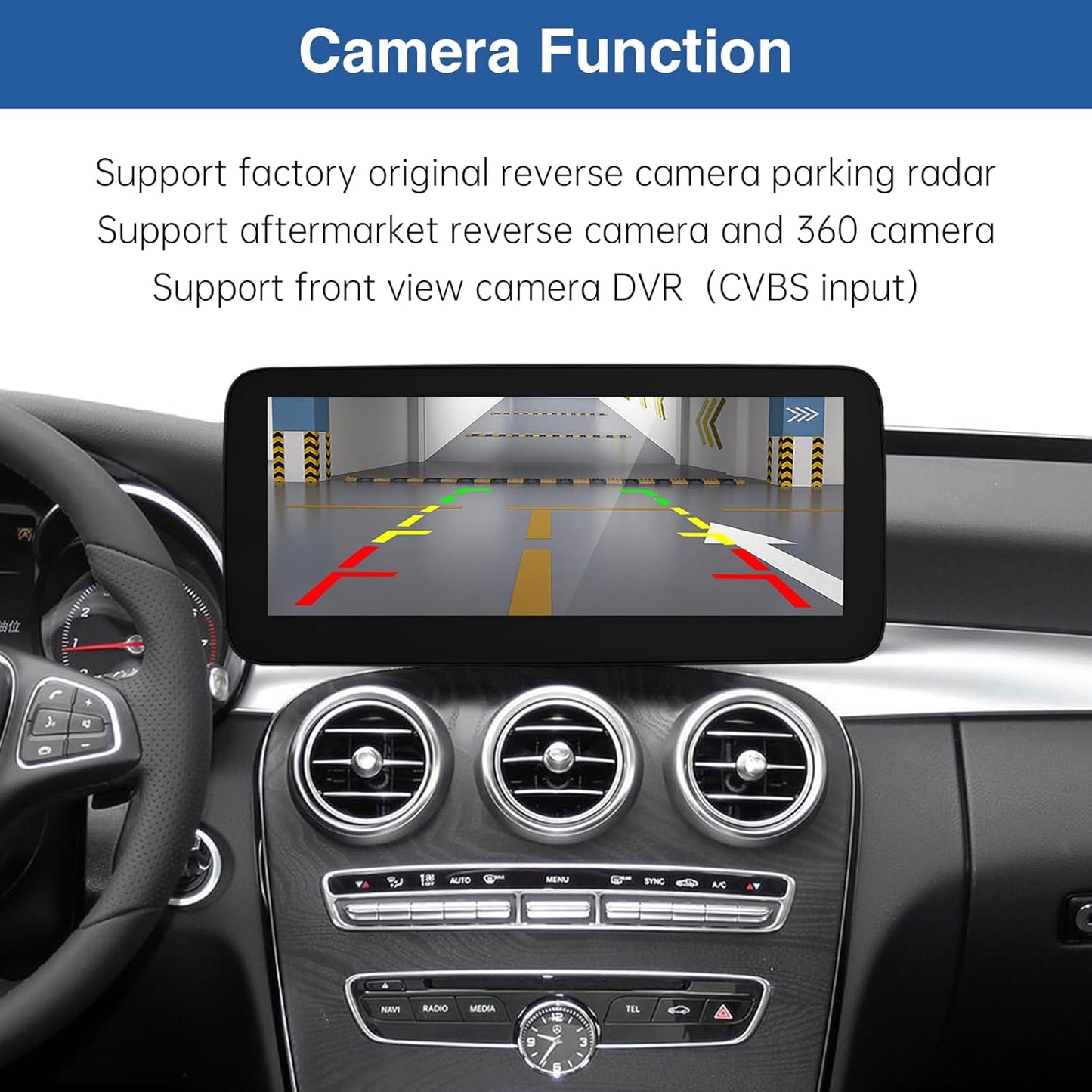 Road Top 12.3 Inch Autoradio Draadloze CarPlay Android Auto Touch Screen voor Mercedes Benz C GLC V Klasse W205 W447 2016-2018 Jaar met NTG5.0, Ondersteuning Mirrorlink