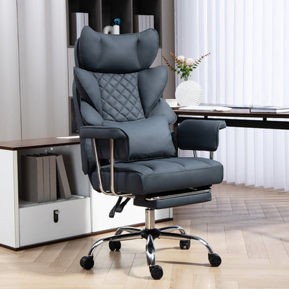 Ergonomische Bureaustoel – Gamestoel - Comfortabele Bureaustoel – Stevige Bureaustoel – Verstelbare Bureaustoel – Metalen Frame – Lendensteun - Zwart - QUORE