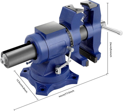 Screw Stick 12 cm Professional Vice 360 Degree Rotating Large Multifunctional Bench Vice for Orbital Sanders Milling Machines - QUORE