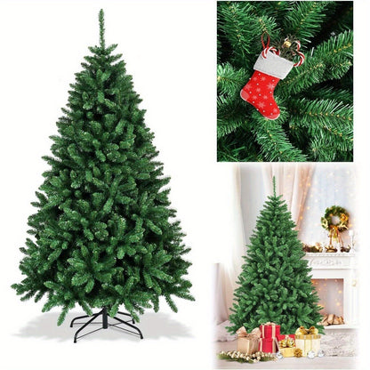 Kerstboom Kunstboom Kunstkerstboom Kunstkerstboom Met Verlichting Kerstboom Voor Binnen – 180 cm Hoog – Realistisch Groen PVC – Stevige Metalen Standaard