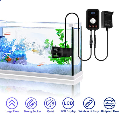 CONQUERALL 430-2160GPH 15W Golfmaker voor Aquarium 24V GELIJKSTROOM Vis Tank Golfmaker Sinusgolftechnologie Grote Debiet en Ultrastil Kostuum voor Zoetwater en Zoutwater