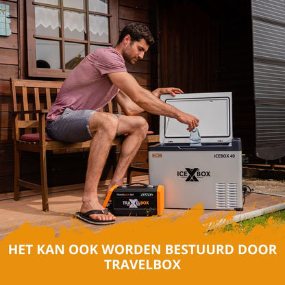 ICEBOX 40 68061 Elektrische koelbox en vriesbox, 40 l, compressor, voor camping, auto, bestelwagen, boten, met app-bediening, koelvermogen tot -20 °C, 230 V/12 V/24 V, 65 x 37,5 x 42,7 cm