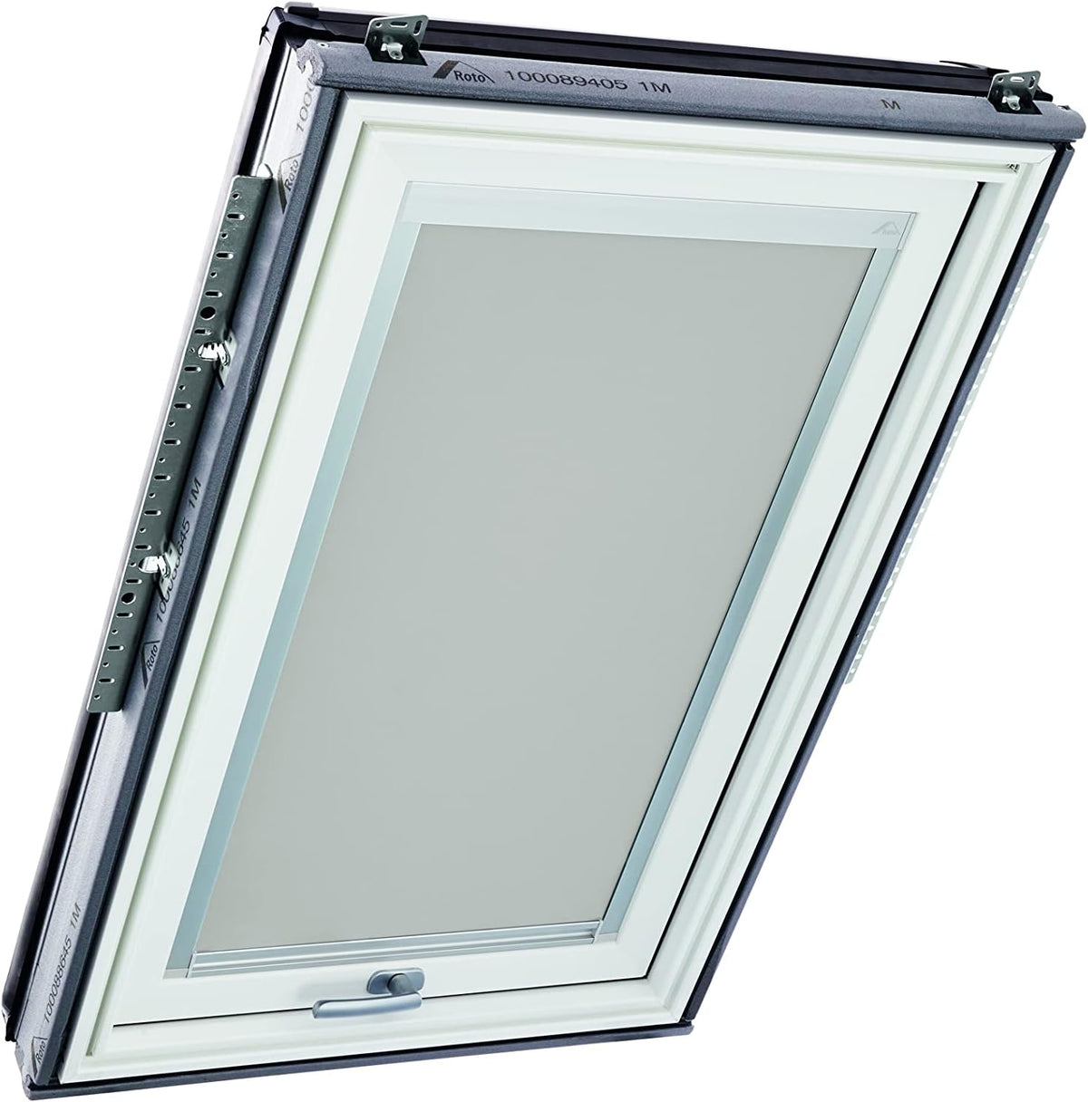 Origineel Roto Verduisterend Rolgordijn ZRV - Bijna Volledige Verduistering - Geleiderail Zilver - Voor Dakraam Serie Designo R6/R8, i8 en Classic 64/84 - Maat 094/098 | 09/09 - Kleur Stof Lichtgrijs - QUORE