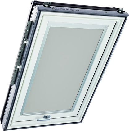 Origineel Roto Verduisterend Rolgordijn ZRV - Bijna Volledige Verduistering - Geleiderail Zilver - Voor Dakraam Serie Designo R6/R8, i8 en Classic 64/84 - Maat 094/098 | 09/09 - Kleur Stof Lichtgrijs - QUORE