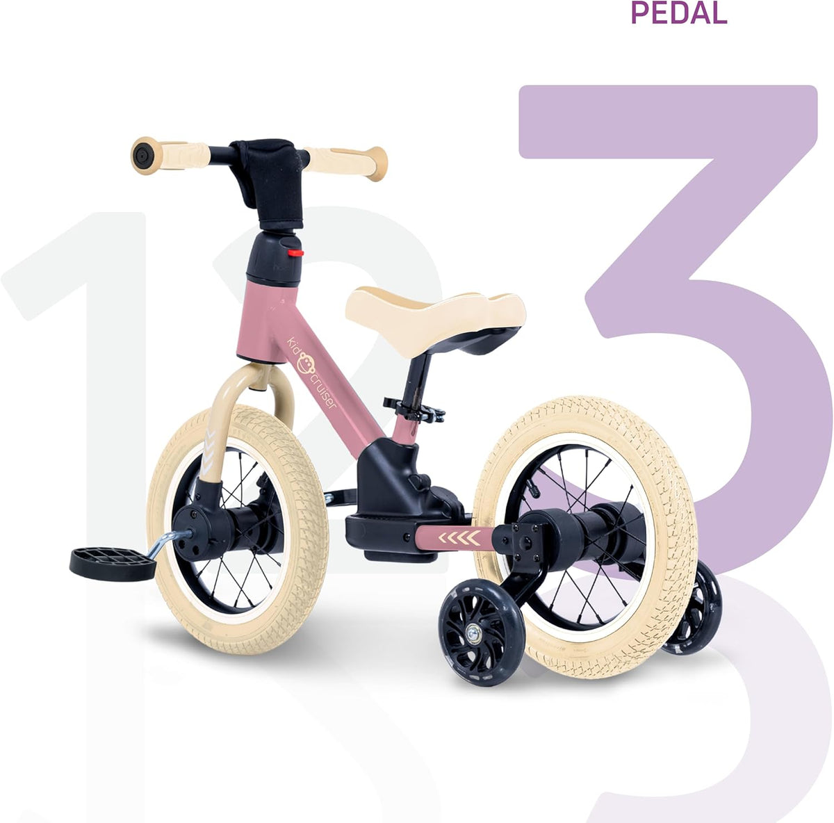 Pedalplay Loopfiets vanaf 2 jaar met LED zijwieltjes en trappers, t/m 6 jaar oud, Driewieler, 3-in-1 design, speelgoed vanaf 2 jaar voor jongens en meisjes, ijzersterk frame