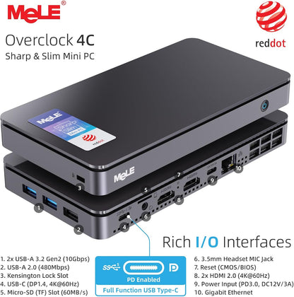 Mini PC – Mini Desktop – Compacte PC – Kleine Computer – Krachtige Mini PC – 12e Gen Processor 8 Cores – 32GB RAM 512GB SSD Uitbreidbaar