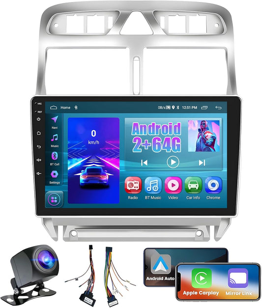 Android Autoradio – Navigatiesysteem – Multimedia Speler – 2DIN Radio – Touchscreen Radio – 9 Inch HD Scherm – Draadloze Android Auto & CarPlay - QUORE