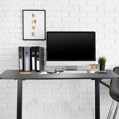 hjh OFFICE 802115 bureau in hoogte verstelbaar 120 x 60 cm Stand CR zwart computertafel handmatig verstelbaar