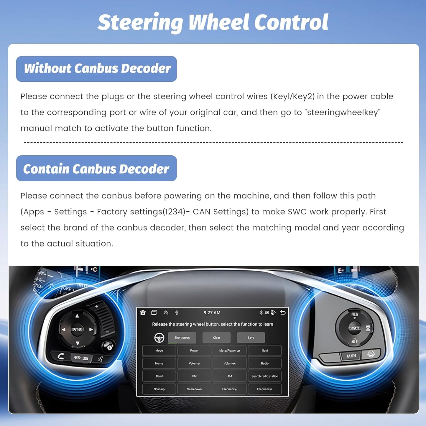 【8Core 4G+64G】 Hikity Autoradio Android13 voor Ford Transit Tourneo Custom 2013-2019 Carplay Draadloze Android Auto 9'' Radio met SWC GPS Bluetooth WiFi RDS DSP 3 scherm Gedeelde Achteruitrijcamera