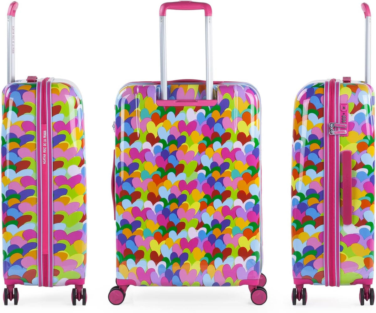 AGATHA RUIZ DE LA PRADA - Middelgrote Koffer. Suitcase - Medium Trolley Reiskoffer van AGATHA RUIZ DE LA PRADA. Lichtgewicht Polycarbonaat Harde Schaal 4 Wielen Cijferslot, Fuchsia
