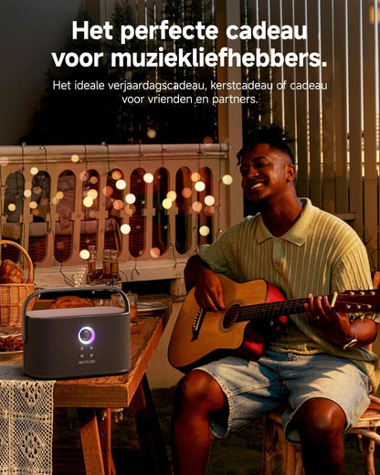 Draagbare Karaoke Machine voor Volwassenen, met Weergavescherm voor Songteksten, 2 Zelfopladende Draadloze Microfoons, Autotune & EQ, 140W Speaker, Verbinding met TV