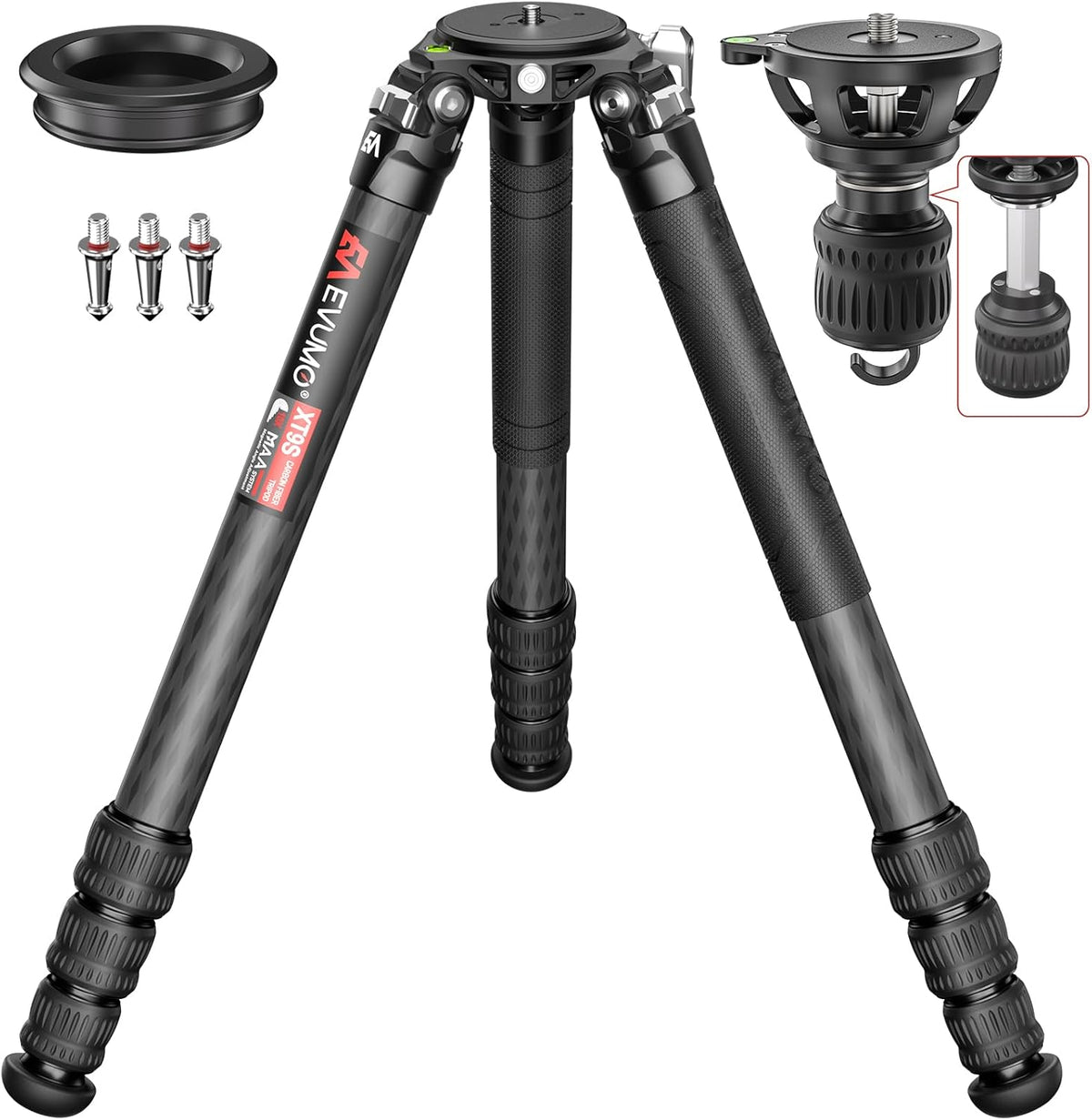 Camerastatief – Fotostatief – Videostatief – Driepoot – DSLR Statief – Carbon 165 Cm Hoog – Draagvermogen 40 Kg