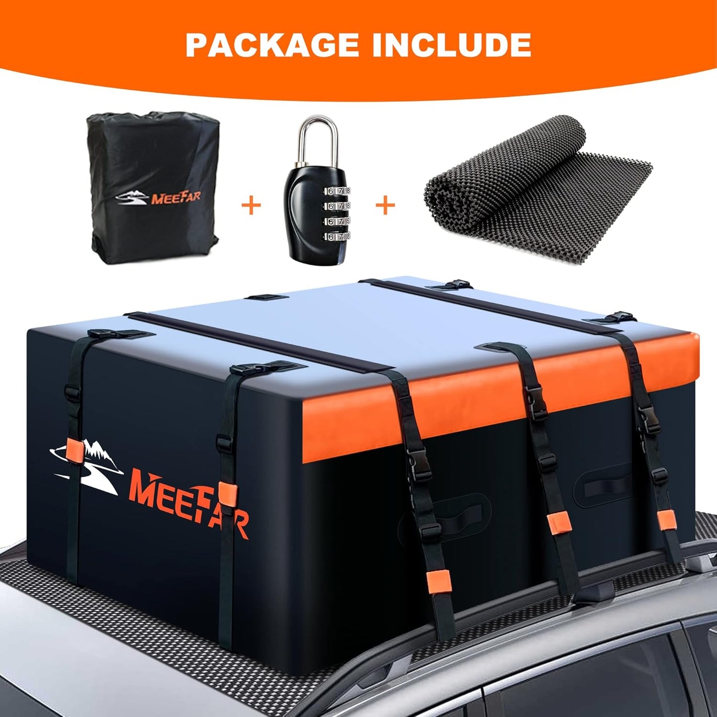 Autodaktas 20 Kubieke Voet – Daktas, Dakbagagetas, Dakbagagedrager, Autobagagetas – 100% Waterdicht 800D PVC Zeildoek – Geschikt Voor Auto's En SUV's Met Of Zonder Dakdrager