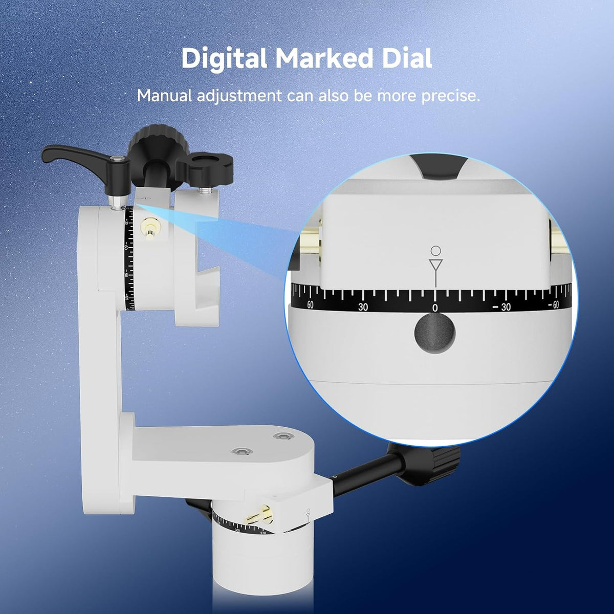 Svbony SV225 Mini Alt-Azimuth Mounting, 5kg Maximum Load Capacity Aluminum Altazimuth Mounting, Telescope Accessories with Adjustable Angle CNC Hollow Structure, for Astronomical Visual Observation - QUORE