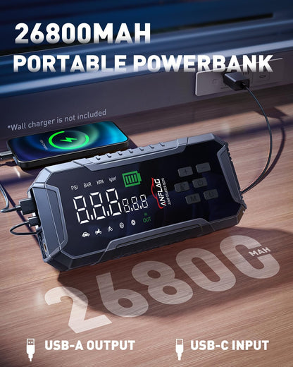 Starthulp powerbank voor auto's met compressor BD70