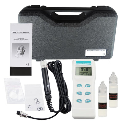 Opgeloste Zuurstof Meter DO Temperatuur Tester Waterkwaliteit Monitor met Zuurstofelektrode voor Aquarium, Zoetwater, Laboratorium, Aquacultuur, etc.