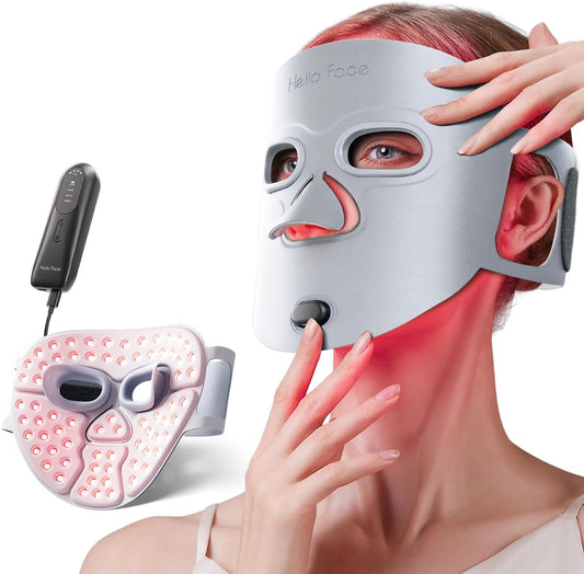 Infrarood lichttherapie voor gezicht – Gezichtsmasker – LED gezichtsmasker – Lichttherapiemasker – Rood lichtmasker – 280 LED chips met TriChip technologie – 4 lichtmodi met afstandsbediening
