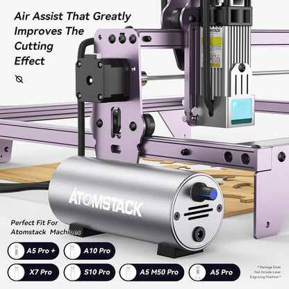ATOMSTACK Air Assist Kit voor X7 PRO, S10PRO, A10PRO, A5PRO lasergraveermachine, Air Assist laser cutter accessoires voor lasergraveermachine, maakt schonere en gladdere snijkanten