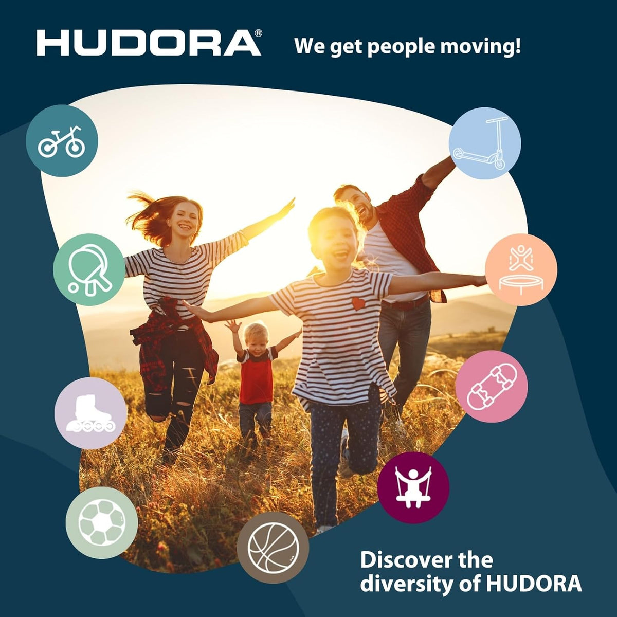 HUDORA First trampoline 300 V met veiligheidsnet, tuintrampoline outdoor, kinderen