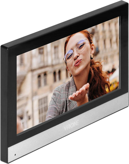 4-Draads Video-Intercomsysteem met 7" Full HD Touchscreen - Deurbel met Camera Video Deurbel - Zwart en Zilver