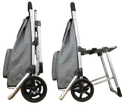 Bergs Aluminium Winkelwagen Met Seat (Grijs)