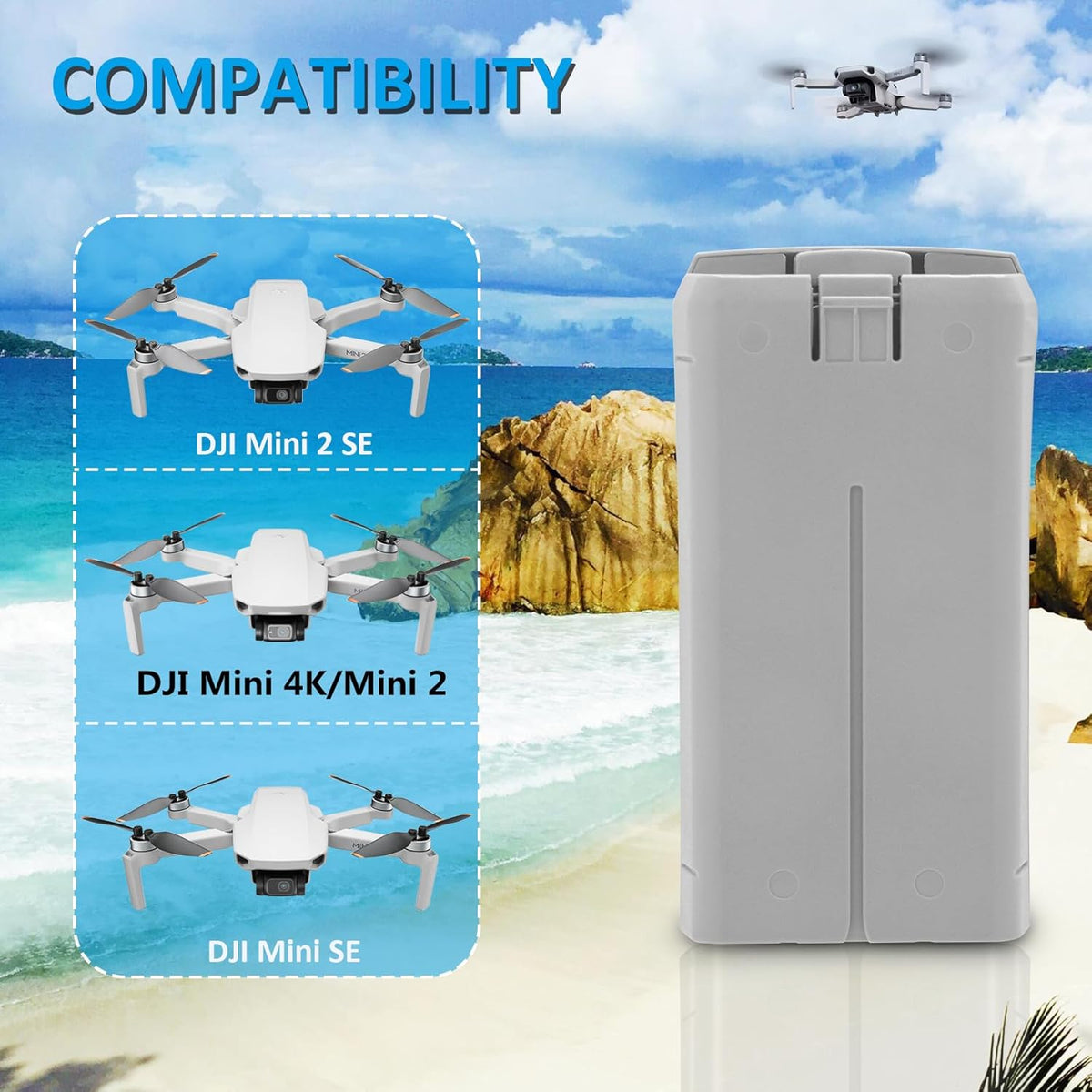 Mini Drone Accu Set – Vervangbare Batterij – Reserve Accu – Droon Accu – Vliegaccu – 2400 mAh Capaciteit – Slimme LED Triple Oplader Tweerichtingsfunctie