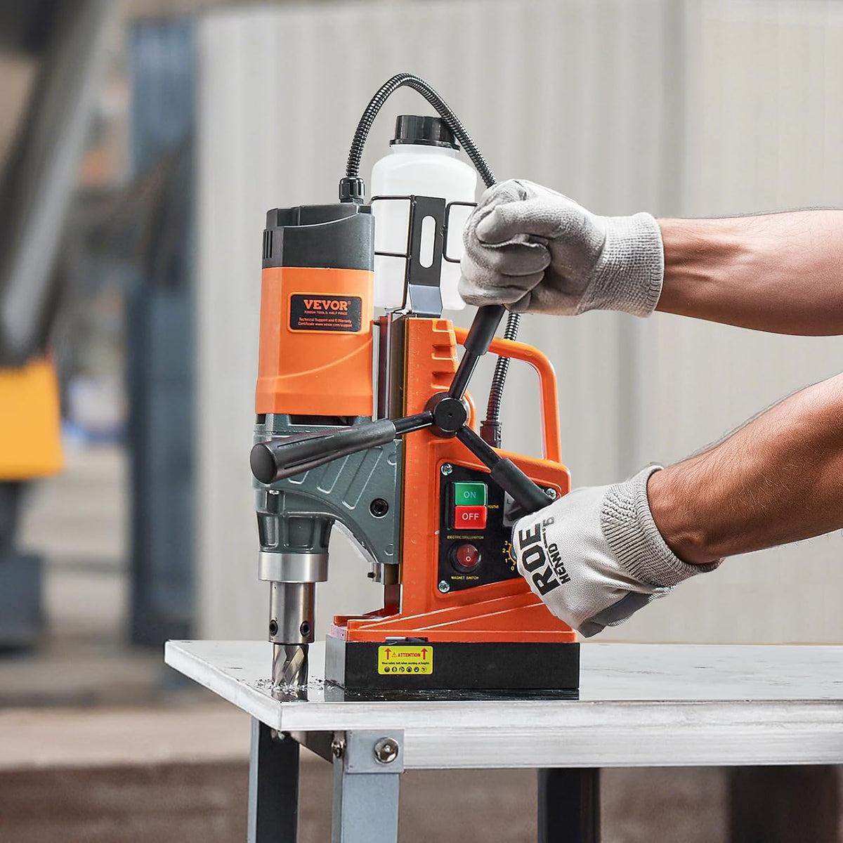 VEVOR Magnetic Drilling Machine 1450W Portable Electric Column Drill, Drill Diameter 40 mm, 12500 N, 800 RPM, Variable Speed Drilling Machine for Any Surface