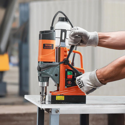 VEVOR Magnetic Drilling Machine 1450W Portable Electric Column Drill, Drill Diameter 40 mm, 12500 N, 800 RPM, Variable Speed Drilling Machine for Any Surface