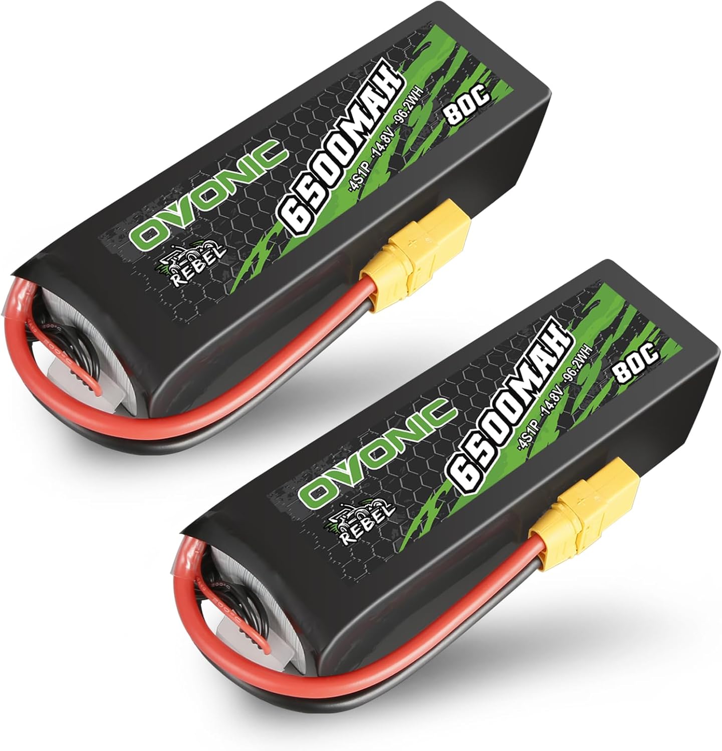 OVONIC 4S Lipo-accu 6500mAh 80C 14.8V met XT90 stekker voor RC Auto RC Truggy Buggy RC Hobby (2 stuks)