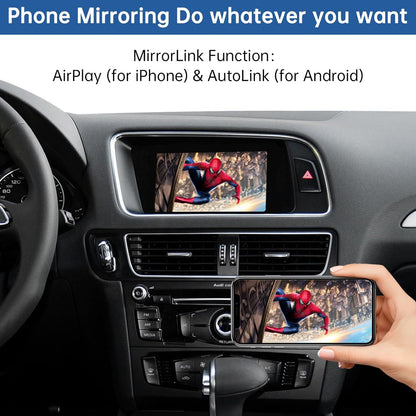 CarPlay Interface – CarPlay Retrofit Kit – Draadloze Auto Interface – Android Auto Adapter – Audi Upgrade – Draadloze & Bekabelde Connectiviteit – Ondersteuning Spiegellink en Camera’s