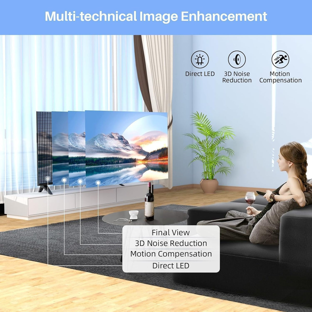 TuTu Smart TV 32 inch (80 cm) WiFi Bluetooth Android verbonden tv met Netflix, Prime Video, Disney+, Triple Tuner, Chromecast Built-in, TUS32HN1AC, 2024