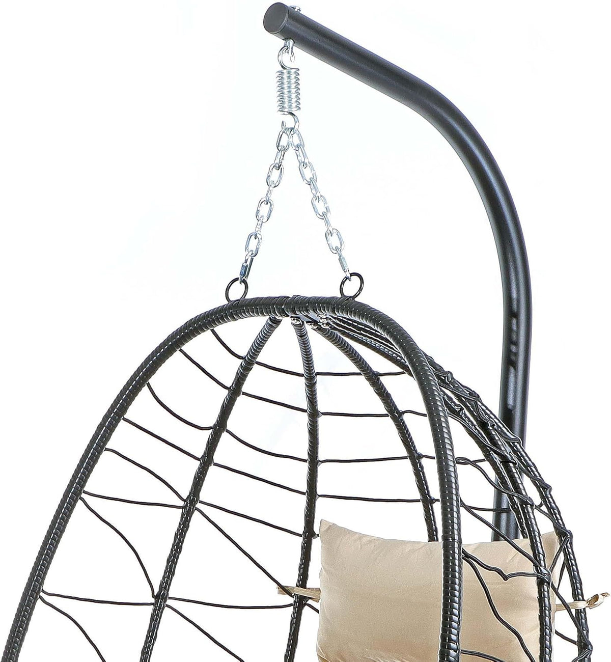 Wiltec hangstoel loungestoel in- en outdoor tot 130 kg cocoon eistoel eggchair met frame en kussens