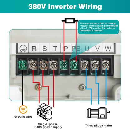 Frequentieomvormer, 380 V, 3 fasen, VFD, 5,5 kW, variabele driefasige motortoerentalregelaar, 3-fasen-ingang, 3-fasen-uitgang, CNC-frequentieomvormer voor waterpomp, ventilator
