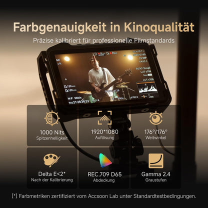 Accsoon CineView M7 Pro 7" 4K60 Camera Field Monitor & Dual-Band Transmitter & Receiver met SDI/HDMI, LUT-ondersteuning, Live Streaming, Touchscreen, 3-in-1 Draadloos Videosysteem voor Filmmaken