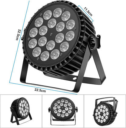 DMX RGBW Podiumlamp – Stage Light – DJ Verlichting – Party Lamp – Disco Lamp – 4 Stuks Set – 18 x 10W RGBW LED’s – 8-Kanaals DMX512 Bediening