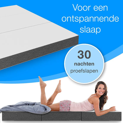 ELONEO Opvouwbaar Matras 1 Persoon, Premium Visco Schuimmatras, 120x200 cm, Dikte: 15 cm, Reisbed voor Kinderen en Volwassenen, Extra Bed voor Volwassenen en Kinderen - QUORE