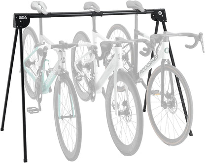 ROCKBROS Foldable Outdoor Bicycle Carrier 3/5 Bikes, Bike Floor Mount Capacity 80/120 kg, Stable and Rustproof, Parking Rack, Garage, Home, Road Bike, Mountain Bike, Black - QUORE