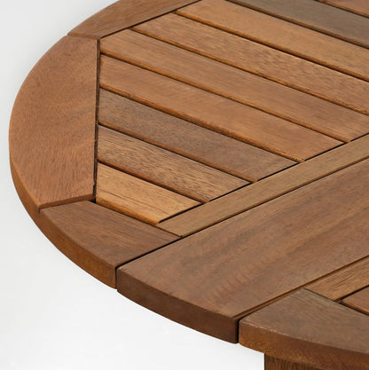 Ronde Tafel – Klapbare Tafel – Bijzettafel – Patio Tafel – Buitentafel – Ruimtebesparend Gate-Leg Design – Duurzaam Maleisisch Hardhout met Teakolie Afwerking
