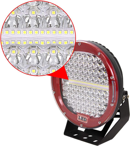 Willpower 2pcs 9 Inch 294W Led Werklampen 12V 24V Led Lichtbalk Spotlights LED Werklamp Mistlamp Waterbestendig IP67 Led Work Light Bar Voor Tractor Auto Boot 4x4 Vrachtwagen Offroad ATV Rood