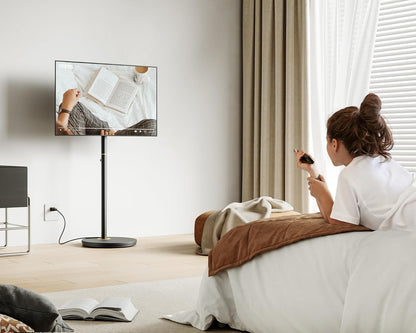 FITUEYES Design TV-vloerstandaard voor 24-48 Inch Minimalisme Hoek TV-standaard Hoge Moderne TV-standaard Instelbare Hoogte Houdt 20kg Max VESA 200 * 200 Master Series