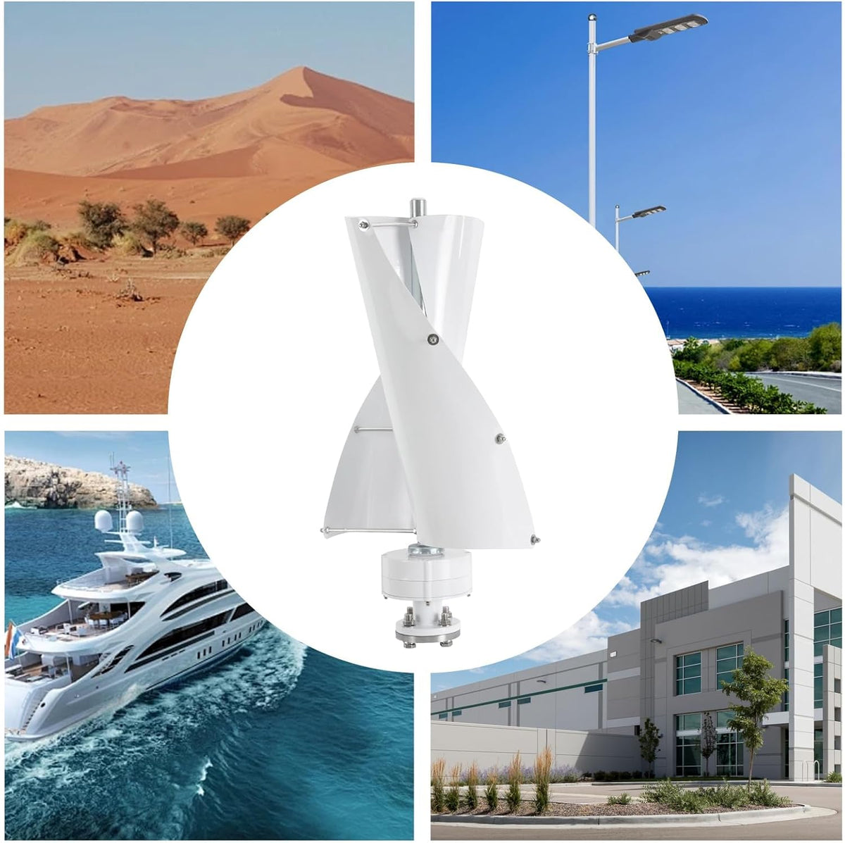 10000W Geen Lawaai Lage Snelheid Verticale As Wind Power Turbine Generator 220V Dak Zet Residentieel Thuis Gebruik Hoog Rendement Windmolen voor Thuis/RV/Marine